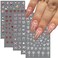 5D Embossed Bow Nail Stickers, 5 Sheets Self-Adhesive Pink White Ribbons Nail Decals, Valentines' Day Nail Art, Heart Nail Charms, Cute Cartoon Pop Art Stickers, Pegatinas para U&ntilde;as