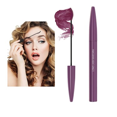 Waterproof Purple Mascara - Long Lasting, Smudge-Proof Telescopic Mascara for Stunning Eyes