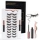 Magnetic Eyelashes Kit, Magnetic Lashes Natural Look, 3D Reusable Magnetic Eyelashes with Eyeliner, False Eyelashes with 2 Tubes of Eyeliner &amp; Tweezers - Easy to Use