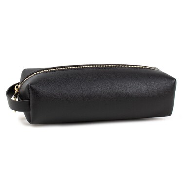Travel Makeup Bag, Slim Makeup Brush Bag Small Makeup Bag for Purse Leather Brush Holder Bag Portable Cosmetic Case Travel Toiletry Bag with Zipper Car Essentials for Women Girls