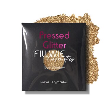 Glitter Eyeshadow Tin Palette - Chunky High Pigmented Purple Sparkle eyeshadow, Metallic Face Glitter Beauty (Champagne#2)