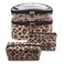 FITINI 3 Pieces Makeup Bags Double Layer Travel Large Leopard Cosmetic Cases Organizer Toiletry Bags Waterproof Small Zipper Pouch for Women Makeup Brush Storage Bag