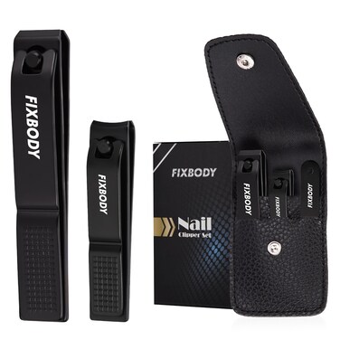FIXBODY Nail Clipper Set, Ultra Sharp Fingernail Clipper &amp; Toenails Clippers, Nail Cutter and Nail File for Women, Nail Clipper for Men