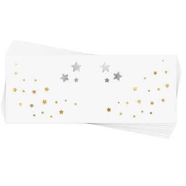 STARRY FRECKLES Set of 10 Premium Waterproof Metallic Foil Temporary Flash Tattoos - Party Favors, Temporary Tattoos, Freckles, Star Tattoos, Face Jewels