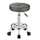 Swivel Stool with Wheels Round Rolling Stools PU Leather Height Adjustable Grey