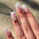 White Press on Nails Medium Long Rhinestone Fake Nails Square Bling Glossy 3D Butterfly False Nail Tips Artificial Nails Finger Manicure for Women and Girls,24pcs