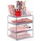Clear Makeup Organizer with Drawers, 4 Tiers Acrylic Cosmetic Storage Organizer, Stackable Beauty Holder Storage Drawer Box for Vanity Dresser Countertop Bathroom