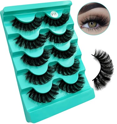 5 Pairs False Eyelashes Russian Fluffy Strip Lashes Faux Mink Lashes Like Eyelash Extension Volume D Curl Fake Eyelashes Pack