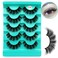 Fake Eyelashes Faux Mink Lashes Strip lashes Fluffy Lashes that Look Like Extensions classic 16mm Volume False Eyelashes 5 Pairs Pack by FOINEMYED