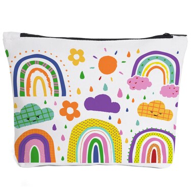Fokongna Inspiring gifts for Women Travel Rainbow Makeup Bag for Her Teeny, Daughter Granddaughter Birthday Gifts Cosmetic Bag Gift for Her Travel Toiletry Bag Accessories Organizer
