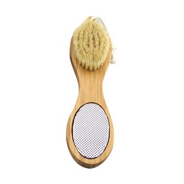 FOMIYES 4 1 Shower Brush for Body Heel Scrubber Cleaning Scrubber Foot Pumice Brush Pomes Stone for Feet Foot Pumice Stone Scrubber Exfoliating Brush Body Massage Brush Wooden Bath Brush