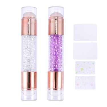 FOMIYES 2pcs Nail Stamp French Tip Nail Tool Manicure Silicone Stamper DIY Manicure Stamper Purple Template Jelly