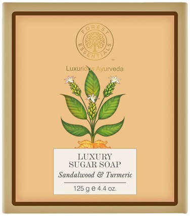 Forest Essentials Sandalwood and Turmeric Luxury Sugar Soap, 125g