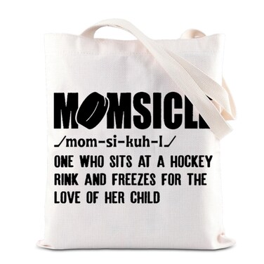 FOTAP Hockey Mom Survival Kit Momsicle Makeup Bag Momsicle Definition Cosmetic Bag Mother's Day Gift For Hockey Lover (MOMSICLE tote)