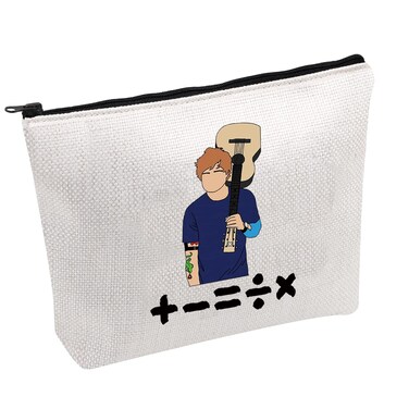 FOTAP Ed Singer Inspired Makeup Bag Ed Subtract Divide Multiply + - x &divide; Merch Music Gift Ed Singer Fan Gift Music Gift Album Gift EdSinger Zipper Pouch (+- singer)