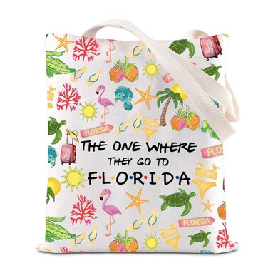 FOTAP Florida Trip Makeup Bag The Sunshine State Gift Beach Lover Gift Florida Souvenir Gift Florida Travel Bag Florida Housewarming Gift Vocation Gifts (Florida Tote)