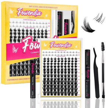 Manga Lash Clusters Kit 8-18mm Eyelash Clusters DIY Lash Extension Kit Waterproof Anime Lashes Ultra-Thin Invisible Band 0.3mm Individual Cluster Eyelash Extensions, California Sunset-Kit