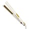 FoxyBae Tr&eacute;s Sleek Titanium Flat Iron Hair Straightener - Frizz-Free, Shinier &amp; Smoother Hair - Dual Voltage Hair Styling Tools - w/LCD Display, Temperature Control, Auto Shut-Off 1" [Pearl Gold]