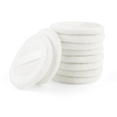 Framendino, 10 Pack Cutton Powder Puff Cosmetic Makeup Velour Soft Pads with Ribbon Face
