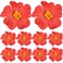 Framendino, 10 Pack Hibiscus Flowers Hawaii Artificial Hair Decoration Red