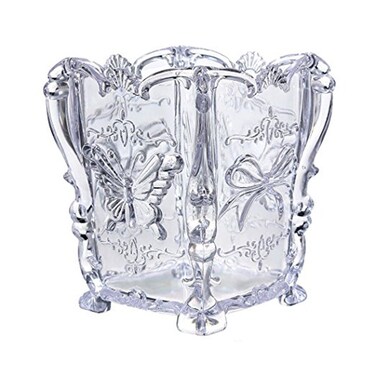 FRCOLOR Acrylic Makeup Brush Cup - Cosmetic Brush Pot Holder