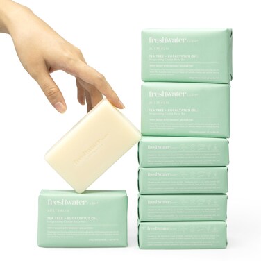 Natural Soap Bar- Tea Tree + Eucalyptus Oil  7oz x 8 Pack.Castile Natural Bar Soap, Natural Soap Bar, Natural Bar Soap, Body Soap Bars With Essential Oil For Sensitive Skin