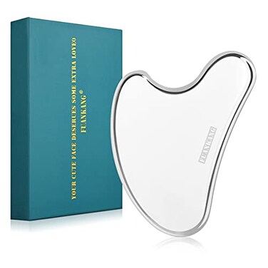 Gua Sha Facial Tools with Travel Pouch Stainless Steel Scraping Massage Tool for Face