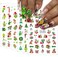 Christmas Nail Art Stickers Funny Cartoon Green Monster Design 3D Self-Adhesive Nail Decals Xmas Tree Santa Claus Acrylic Nail Decor Winter Nail DIY Manicure Accessories for Women