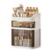Cosmetics Storage Box Makeup Storage Organizer sliding door drawer style Desktop Storage Cabinet Dust-Proof Storage Dressing Box (Style B)