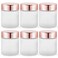 Furnido 6 Pack 8 oz Frosted White Round Glass Jars,Empty Glass Cosmetic Jars with Rose-Golden Lids,Inner Liners for Lotion,Powders,Ointments,Body Butter,Candle Making