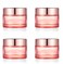 Pink Glass Cream Jar,4 Pack 1.7 oz/50g Face Lotion Jar Pot,Empty Refillable Glass Cosmetic Cream Bottle Container With Rose-Golden Cover,Inner Liners for Moisturizer,Eyeshadow,Makeup Emulsion