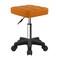 FURWOO Square Swivel Stool with Wheels PU Leahter Rolling Stool Height Adjustable Stool for Spa Salon Massage Pale Brown