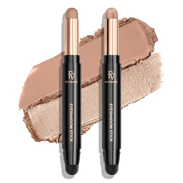 FV Waterproof Eyeshadow Stick Duo,Long-Lasting Cream Eye Shadow Makeup Sets, High Pigmented Eyeshadow Pencil with Matte &amp; Shimmer Finish, Natural Look (Vanila &amp; Champagne)