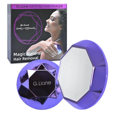 Crystal Hair Eraser - Painless Diamond Hair Remover, Exfoliation Device for Women and Men (Violet)