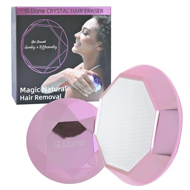 Crystal Hair Eraser,Painless Crystal Hair Remover Diamond,Exfoliation Hair Removal Device Without Waxing,Natural Lady Hair Trimmer and Shaver for Women and Men(Rose Pink)