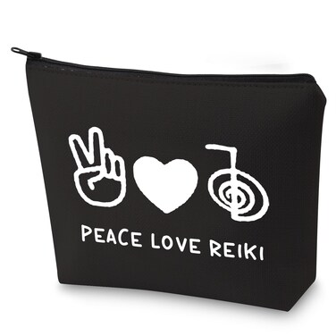 G2TUP Reiki Gifts Peace Love Reiki Makeup Bag Reiki Energy Spiritual Healer Gift for Reiki Master (Reiki Gifts MAKEUP BAG)