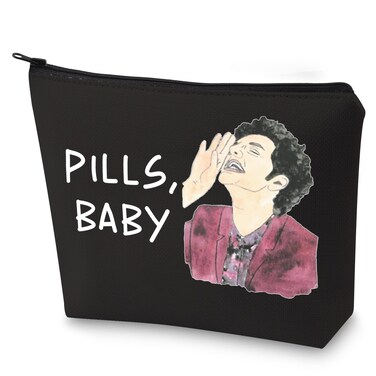 G2TUP John Raffio Parks Rec Travel Cosmetic Bag Funny Recreation TV Show Gifts Pills Baby Zipper Pouch (Pills Baby black)