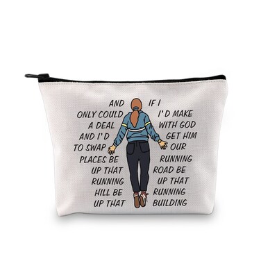 G2TUP ST4 Max Mayfield Max Quotes TV Show Inspired Running Up That Hill Makeup Bag Cosmetic Bag White Bag Zipper Travel Bag