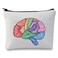 G2TUP Brain Anatomy Gift Neuroscience Cosmetic Bag Neurology Nurse Makeup Bag Nursing S-tudent Anatomical Layout Brain Zipper Travel Bag