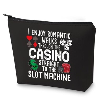G2TUP Funny Gambler Gift Idea Casino Lovers Makeup Bag Slot Machine Casino Gambling Accessories Pouch Bag (Casino Bl Bag)
