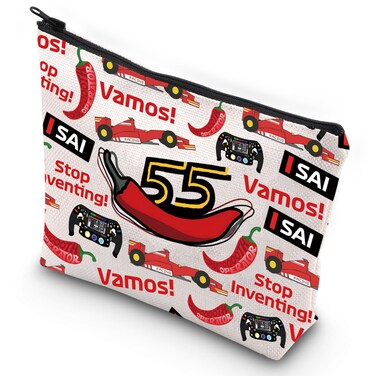 G2TUP Racing Carlos Cosmetic Bag - Racer Fans Gift Stop Inventing Zipper Pouch Bag Racing Merchandise