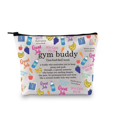 G2TUP Gym Lover Gift Gym Buddy Definition Makeup Bag Fitness Instructor Cosmetic Fitness Workout Buddy Bag (Gym Buddy Definition MB)