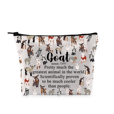 G2TUP Goat Lover Gift Baby Goat Makeup Bag Goat Cosmetic Bag Goat Owner Gift Goat Breeder Gift Goat Merch (Baby Goat MB)