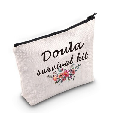 G2TUP Doula Thank You Gift Doula Survival Kit Midwife Cosmetic Bag OBGYN Doctor Labor Nurse Makeup Bag Midwife Doula Gift Travel Bag with Zipper (Doula Survival Kit)