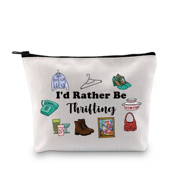 G2TUP Thrifting Mama Green Cosmetic Bag - Makeup Case - I'd Rather Be Thrifting - Travel/On-The-Go Makeup Storage