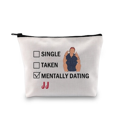 G2TUP JJ Maybank Inspired Gift Dating JJ Maybank Makeup Bag Rudy Pankow Fan Cosmetic Bag Rudy Pankow Merch (JJ Maybank White Bag)