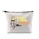 G2TUP Cockatiel Lover Gift Cockatiel Makeup Bag Tiel With It Cosmetic Bag Cockatiel Parrot Bird Owner Gift Bird Lover Travel Pouch (Tiel With It White Bag)