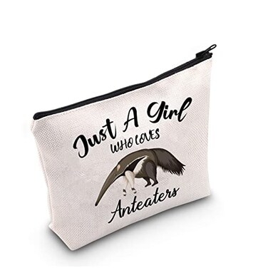G2TUP Anteater Lover Gift Who Loves Anteaters Makeup Anteater Fan Cosmetic Bag Bag Animals Lover Gift Zipper Travel Bag (Who Loves Anteaters White Bag)