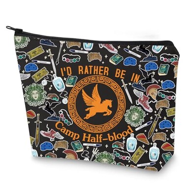 G2TUP Percy Movie Inspired Makeup Bag Book Lover Cosmetic Bag I'd Rather Be In Camp Half-blood Makeup Bag (In Camp BL MG)