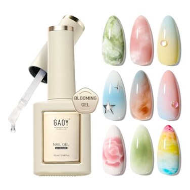 GAOY Blooming Gel Nail Polish, 16ml Clear Nail Blooming Gel, Spreading Effects Soak Off UV Gel for Nail Art DIY